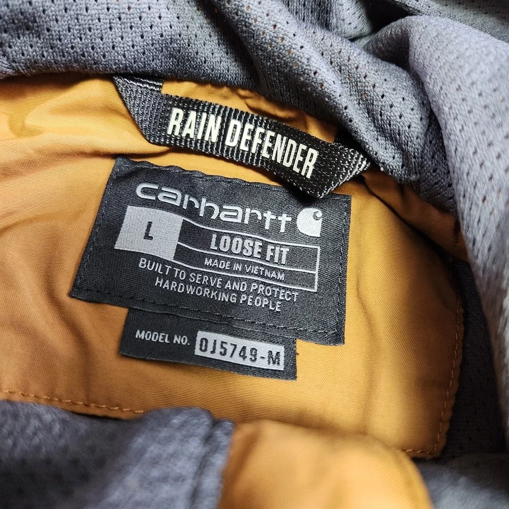 Carhartt Jacket Men Large Rain Defender Rockford Anorak 1/2 Zip Pullover Work
